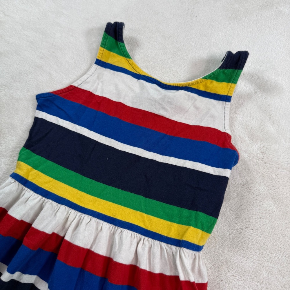 Polo Ralph Lauren Kids Girls Size 7 Multi Color Striped Cotton Tank Dress